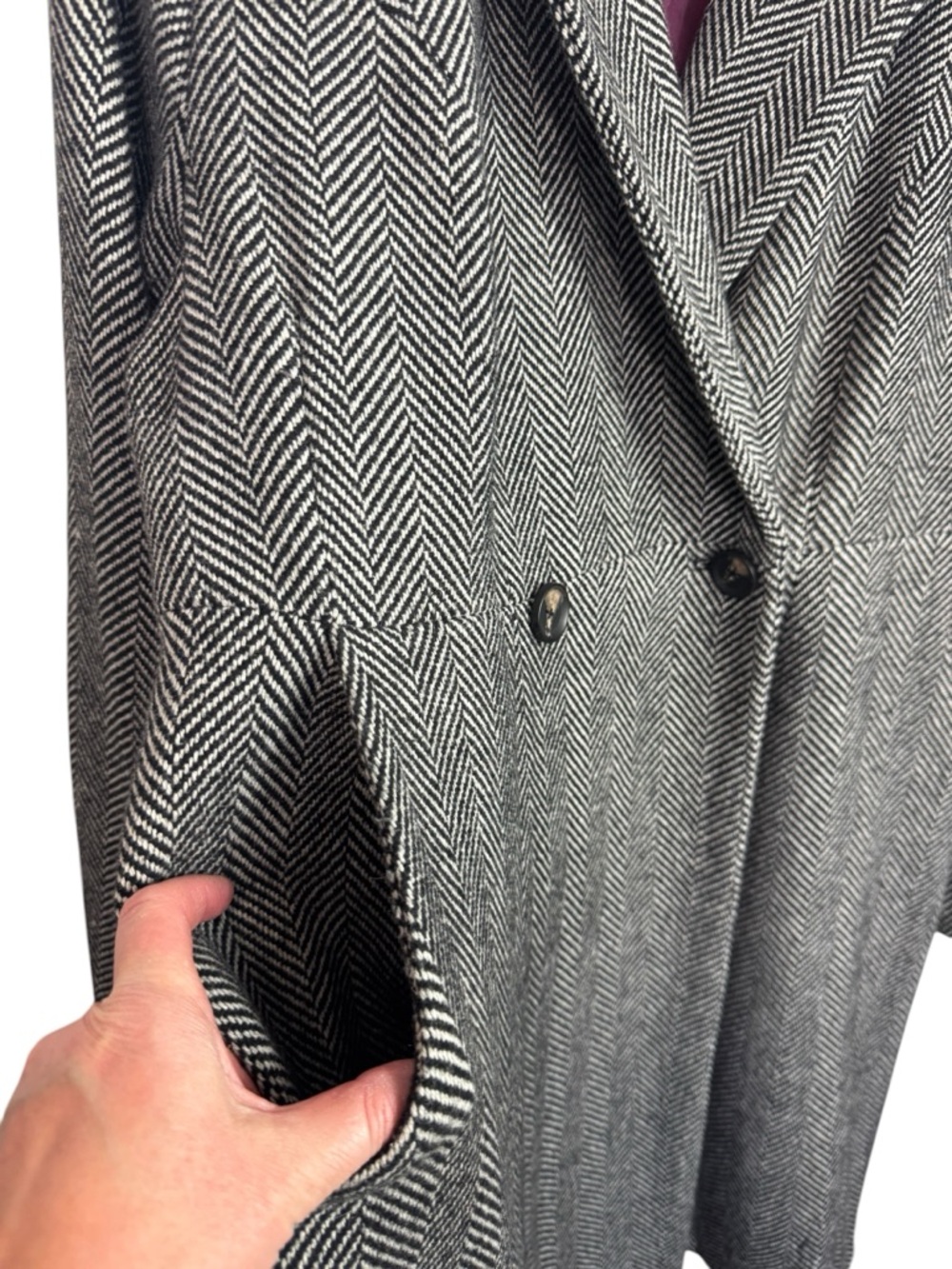 TORRID Fit & Flare Herringbone Coat Jacket Peacoat Plus Size 2X - Picture 10 of 15